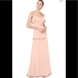 Bill Levkoff petal pink bridesmaid dress 7075